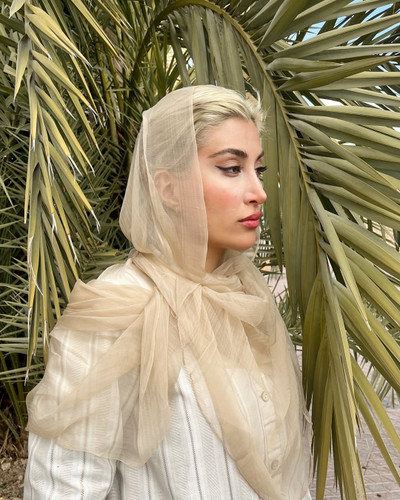 شال حریر شیشه ای رنگ بندی